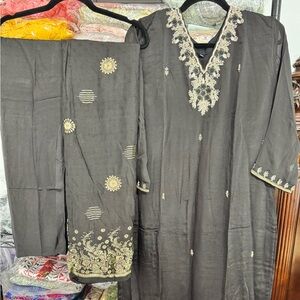 Elegant Black Embroidered Kurta Set